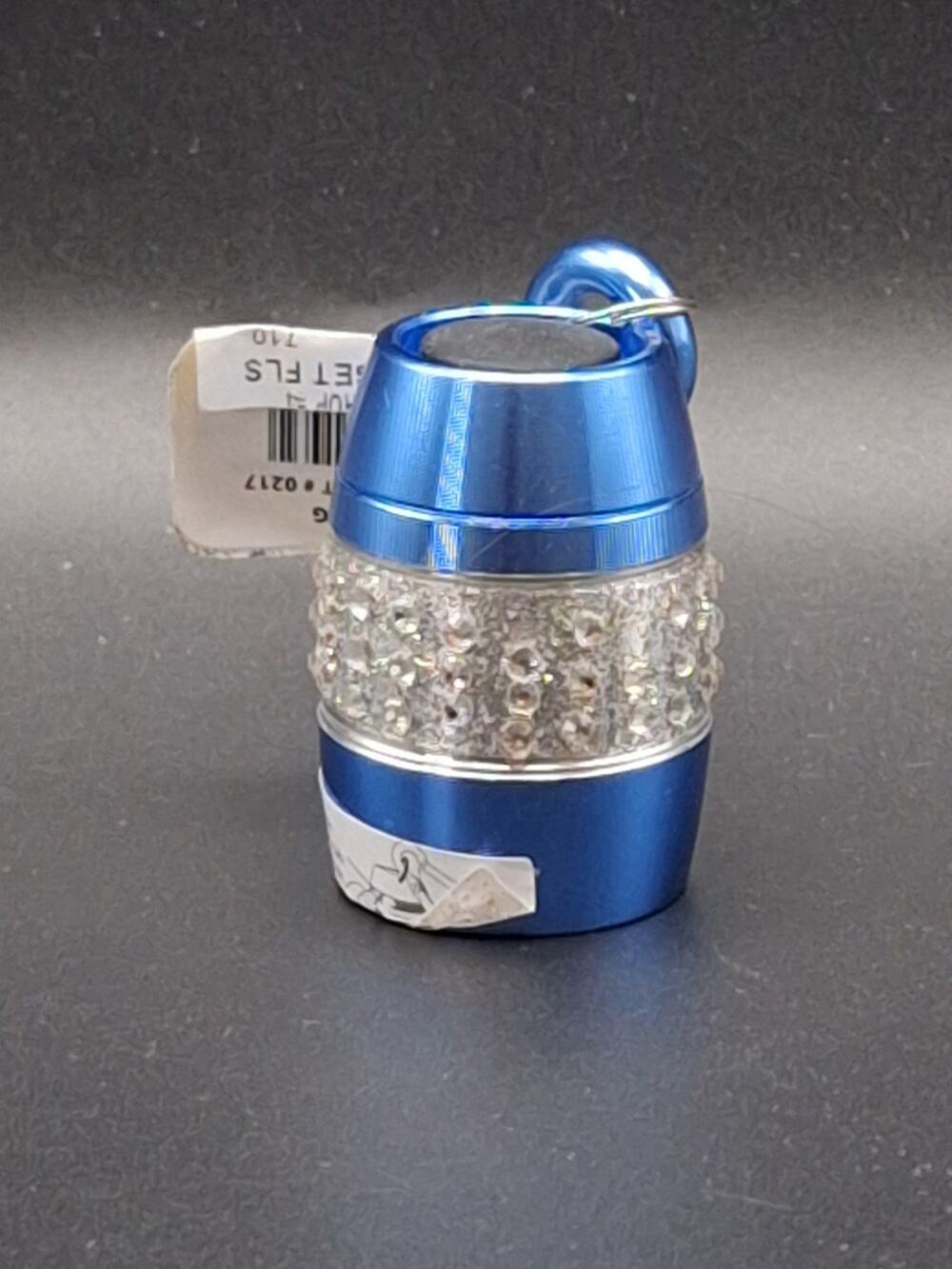 Keychain Flashlight Ultra Bright LED Mini Carabiner Blue Bling